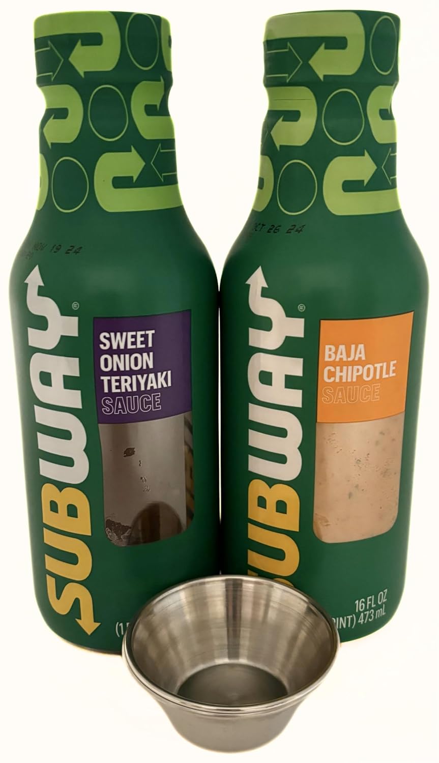 Subways Sweet Onion Teriyaki Sauce and Baja Chipotle Sauce (Two 16 oz bottles