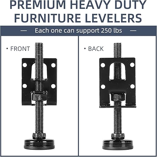 Miniatura 4 de Paquete de 4 patas niveladoras ajustables resistentes  niveladores de muebles para banco de trabajo, mesa, armario, armario