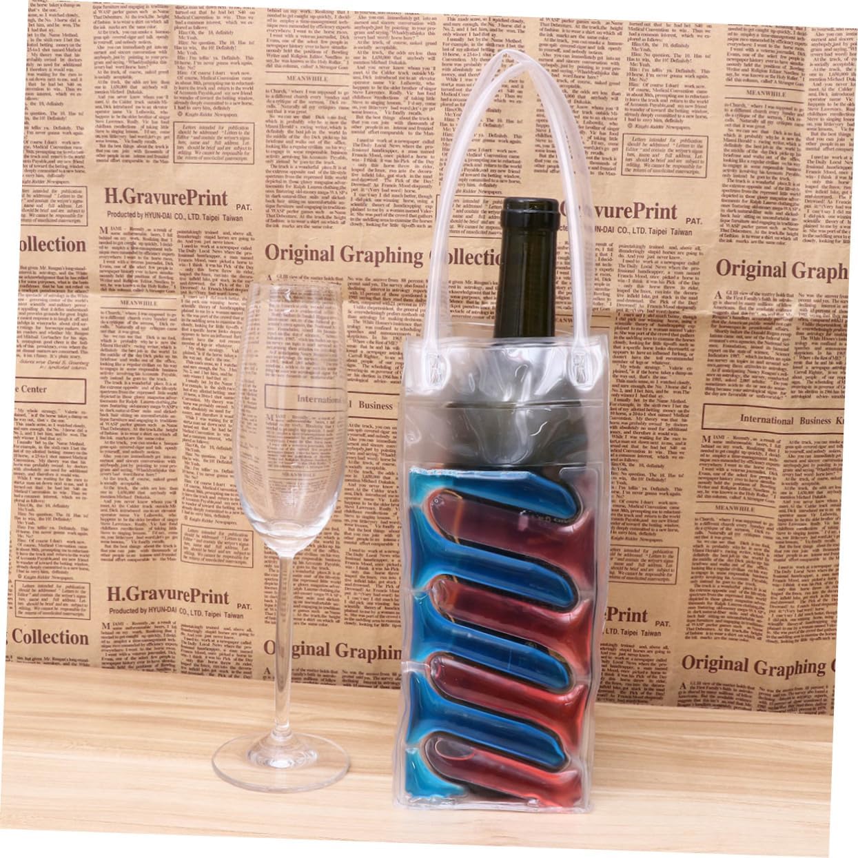 Wine Chiller Bag PVC Bottle Cooler for Travel Oktoberfest Decor Xmas