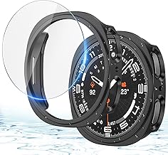 Misxi [2+2 Pezzi Cover Rigida in PC + Pellicola in Vetro Temperato [con Kit Allineamento Automatico] per Samsung Galaxy Watch 8 44mm, Custodia Antigraffio Montaggio Facile, Nero