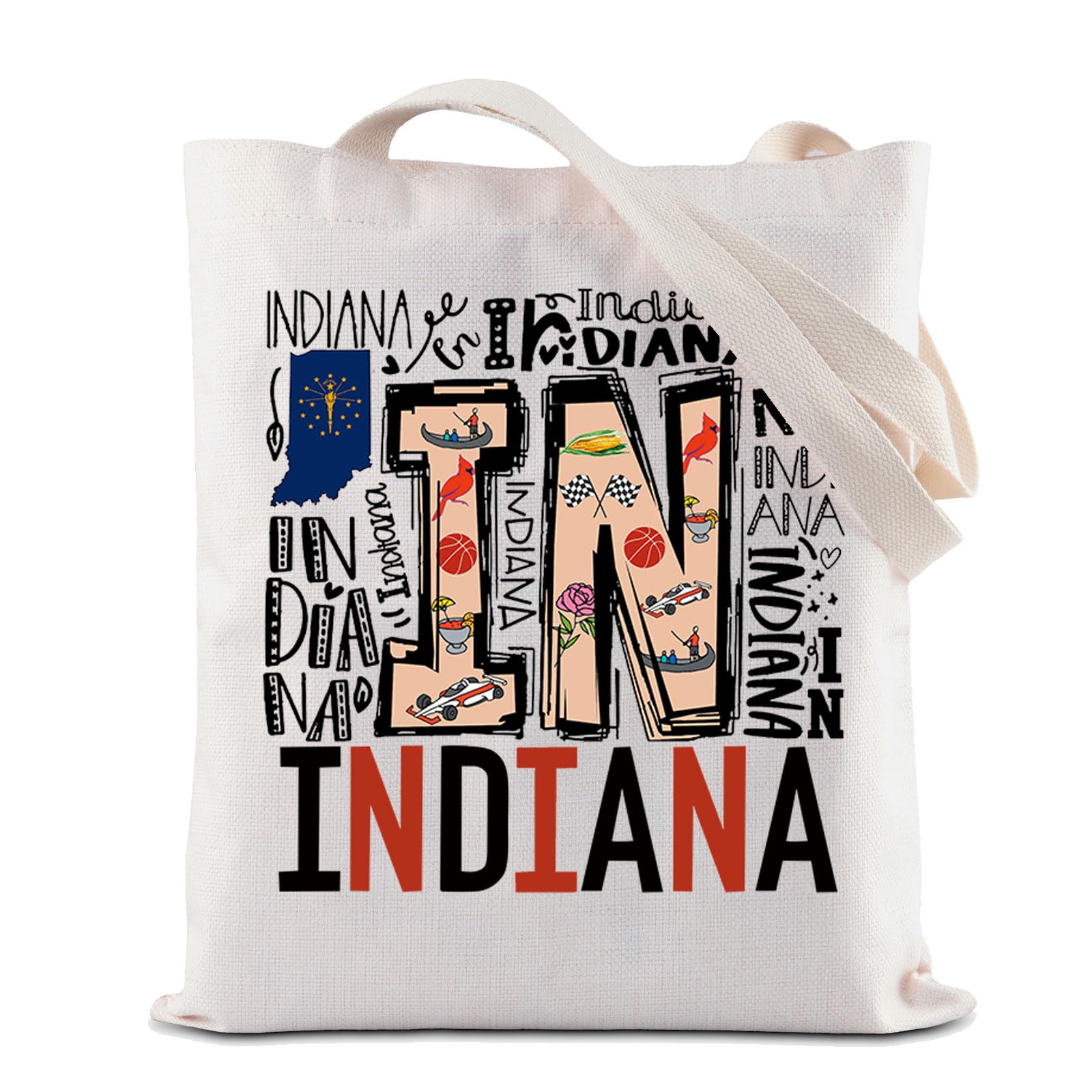 ZJXHPO Indiana Trip Tote Bag Indiana Travel Gift Indiana Vacation Shopping Bag Indiana Holiday Handbag Indiana Souvenir