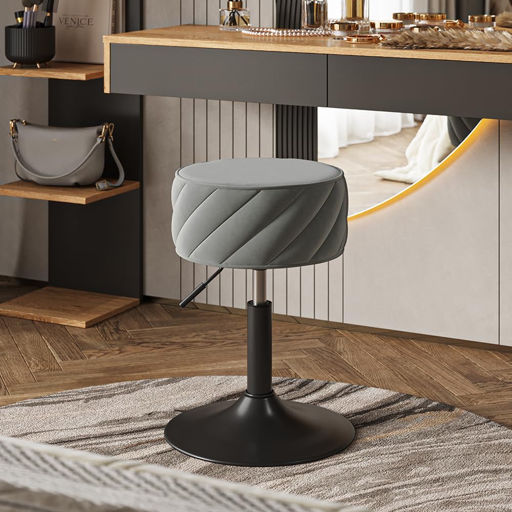 Vicco Taburete Cherio, Gris, 35 x 50.5 cm | apto como asiento para tocador o mesa de maquillaje
