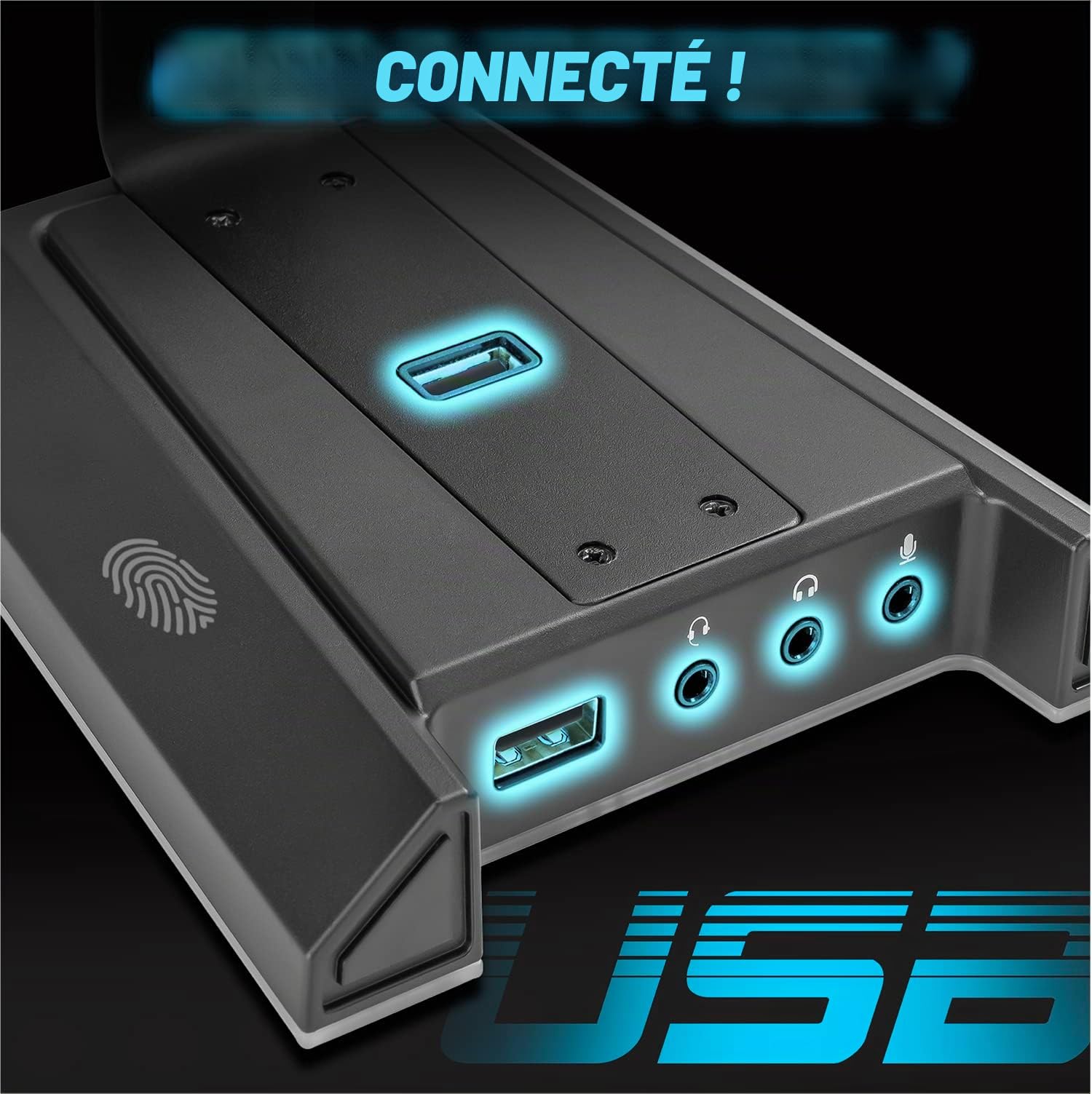 Spirit Of Gamer | Support Casque Gamer RGB en Métal | Son 7.1 Virtuel | Socle Antidérapant & Lumineux | 2 Ports USB Inclus | Rétroéclairage LED | Repose Casque Audio pour Bureau | Gaming Headset Stand