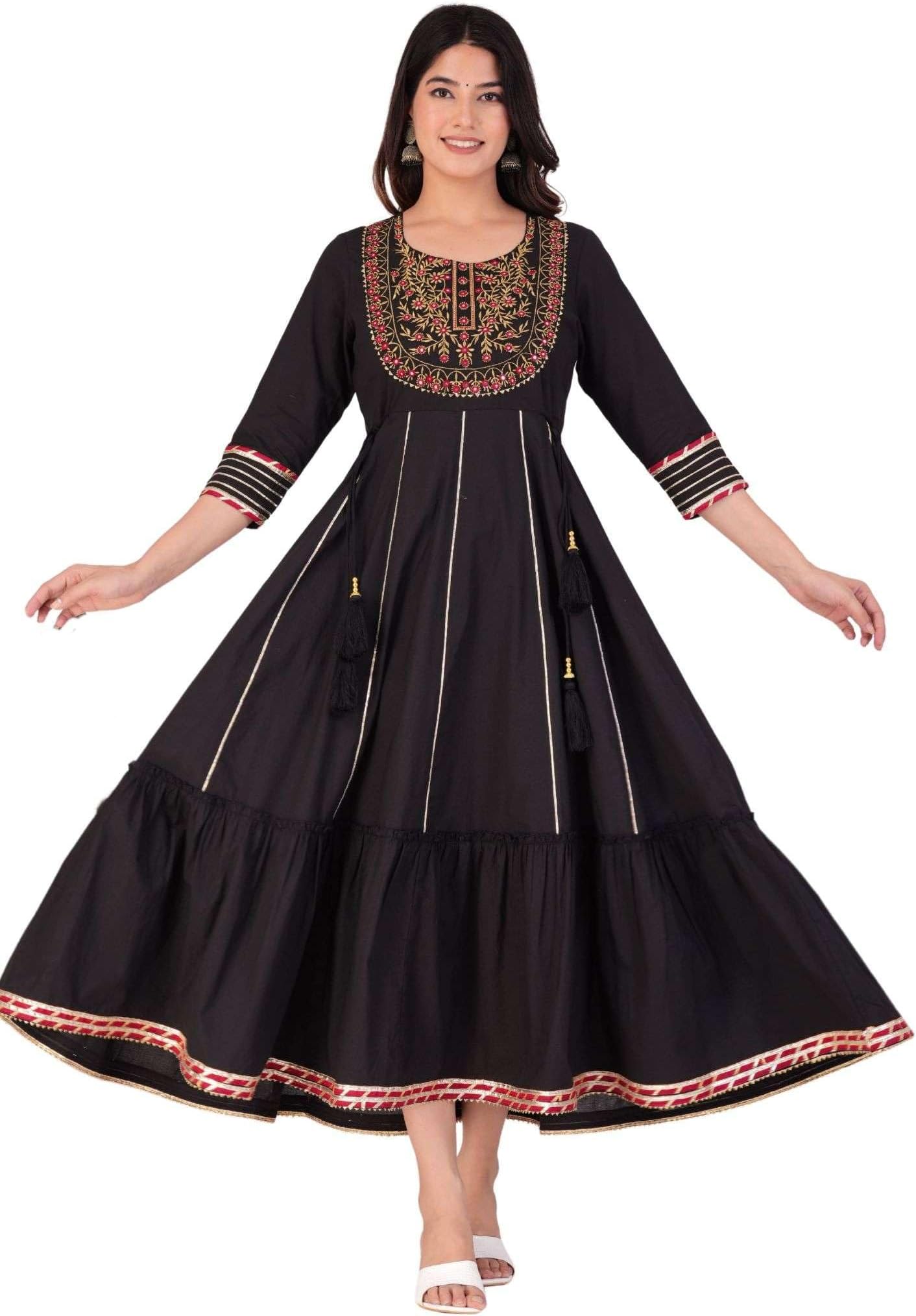 Cotton Anarkali Indian Kurti for Women Pakistani Wedding/Party Wear Designer Style Anarkali Suit for Women