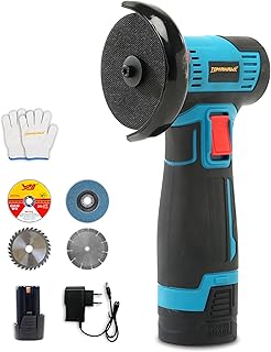 Tomahawk MIG-1500 Brushless Mini Angle Grinder 16V with 2×2.0Ah Battery, 19,500 RPM High-Speed Cordless Grinder, 3-Inch Disc, Compact Cutting & Grinding Power Tool