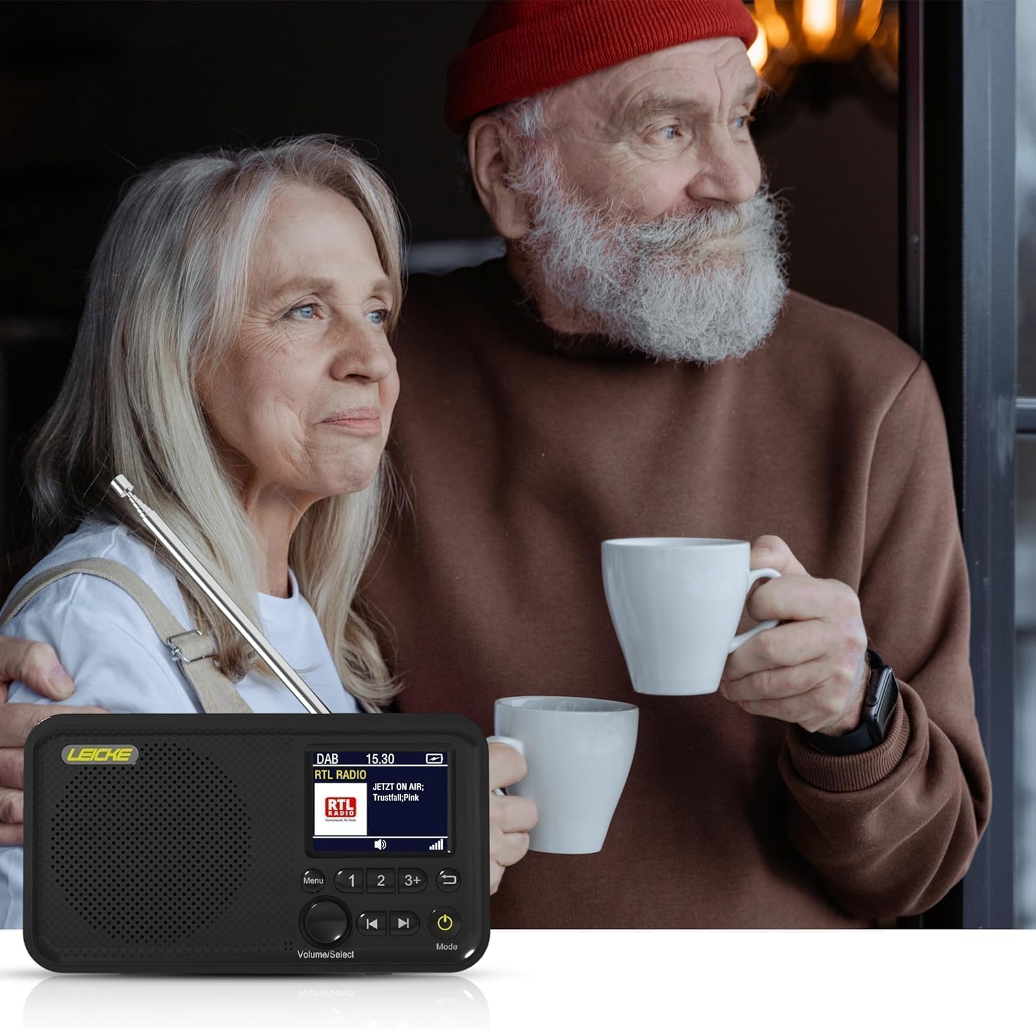 LEICKE DAB+ Radio Portatile con Bluetooth 5.0, FM, Display 2,4", Batteria 4000 mAh