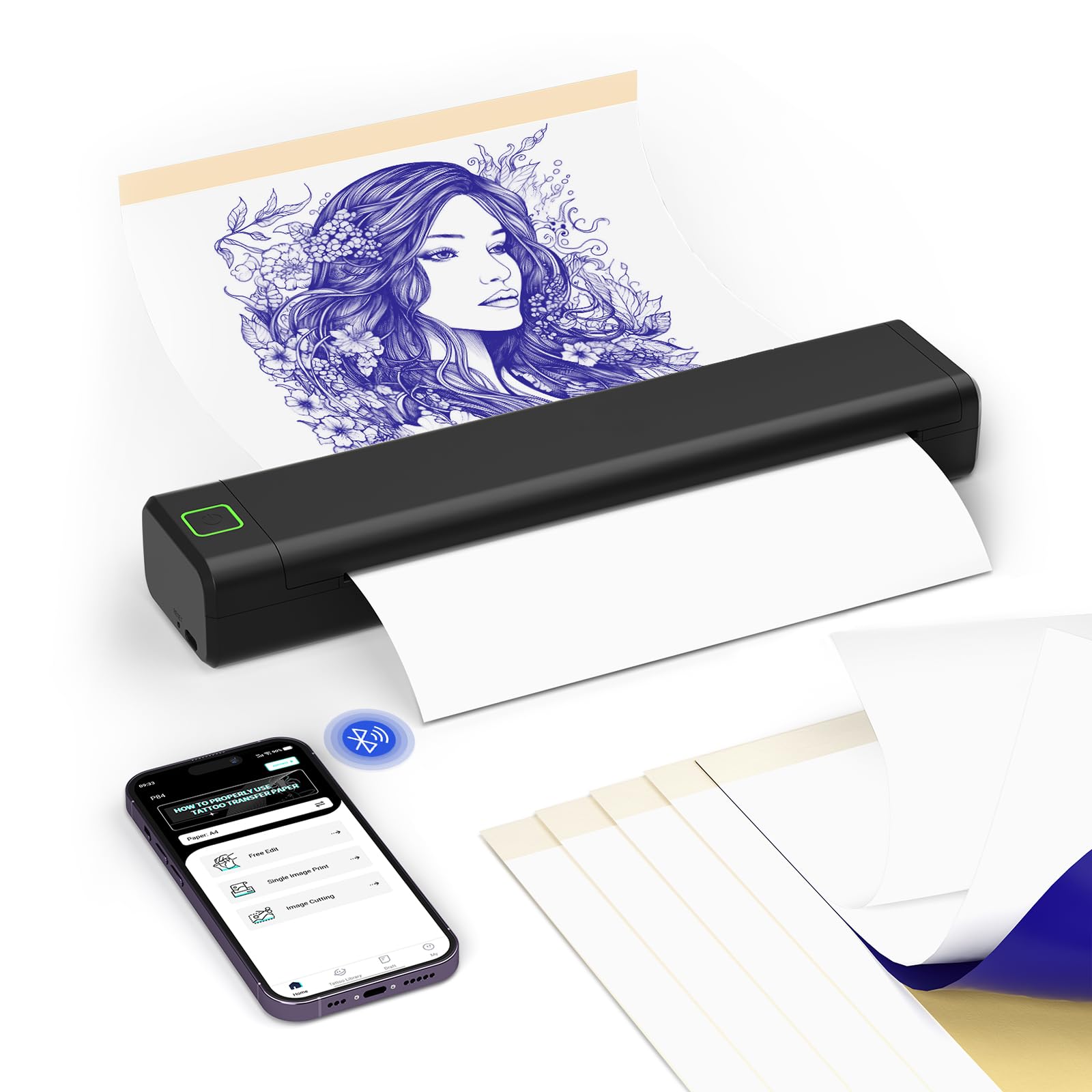 tatuaggio stencil printer a4 con fogli trasferimento compatto