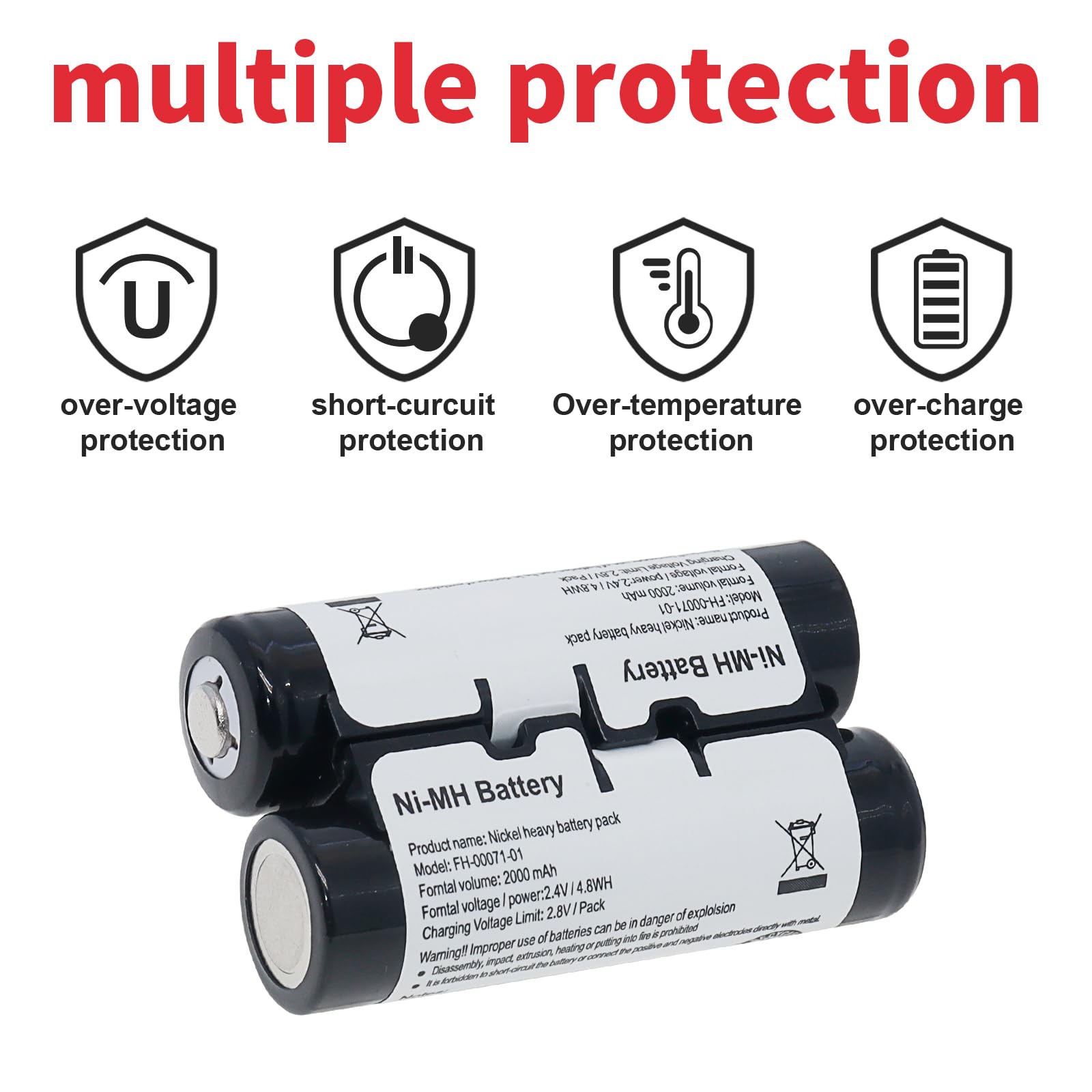 vhbw 1x batteria compatibile con Medion MD83242, MD83282 telefono fisso cordless (500mAh, 2,4V, NiMH) - Sostituisce GP1010, GPHC05RN01, VT50AAAALH2BMJZ, VTHC04RN00