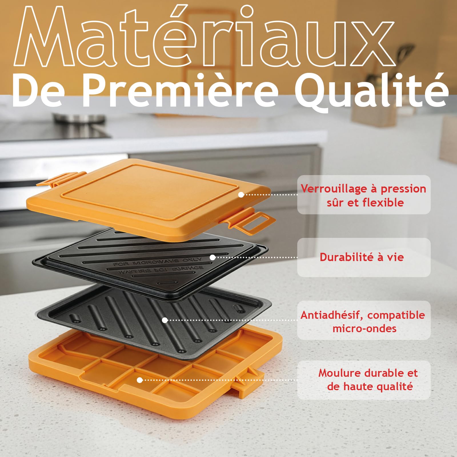 SPARES2GO Appareil à croque-monsieur pour micro-ondes, grill antiadhésif, compatible lave-vaisselle.
