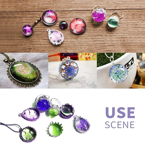 Miniatura 6 de Molde de silicona súper brillante con 58 cavidades para gemas de varias formas: redondo, lágrima, cuadrado, ovalado, corazón, gema 3D, resina epoxi,