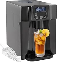 HOMCOM Ice Cube Maker with Water Dispenser, 12kg in 24 Hours, 9 Cubes in 6-10 Minutes, Portable Ice Maker, Adjustable Cube Size, Timer, 3L Water Tank