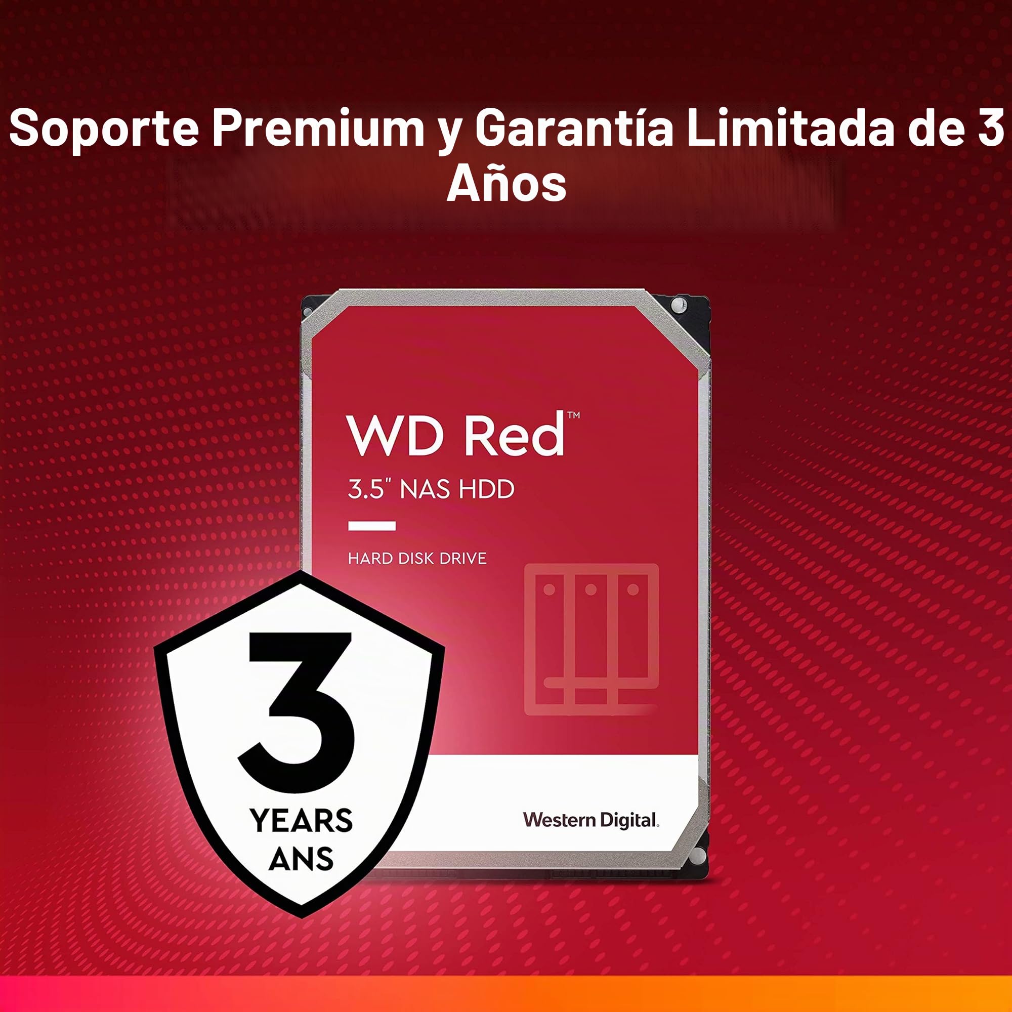 WD Red 4TB Disco duro interno NAS 3.5" - 5400 RPM, SATA 6 Gb/s, SMR, 256MB Cache – WD40EFAX