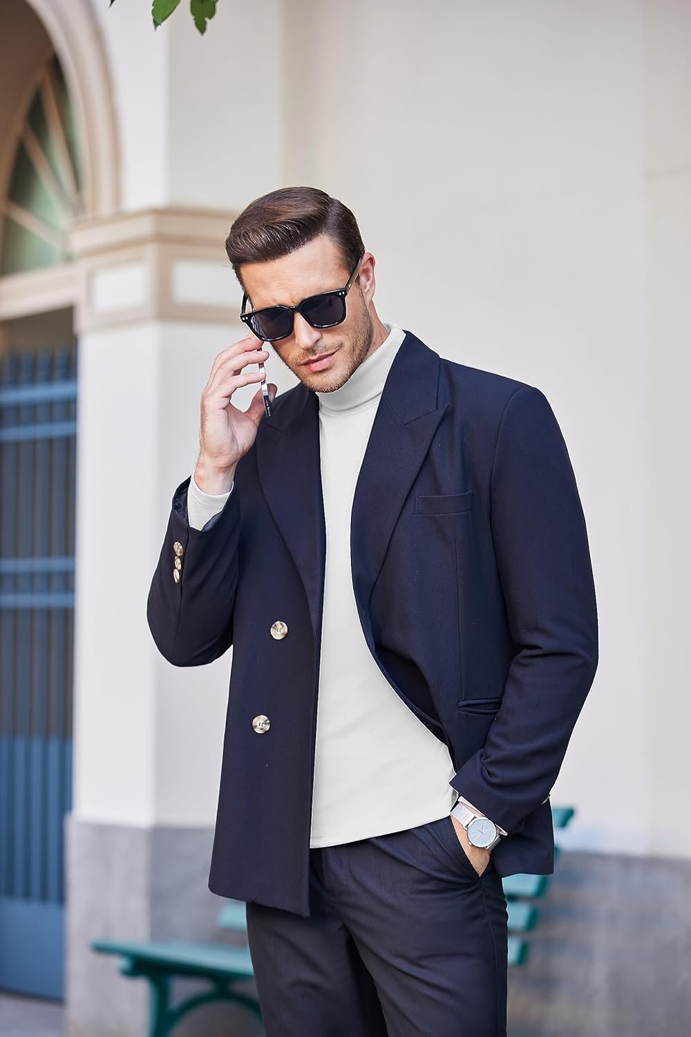 COOFANDY Men's Slim Fit Basic Turtleneck Long Sleeve Lightweight Pullover Sweaters Casual Knitted Tops - Image 3