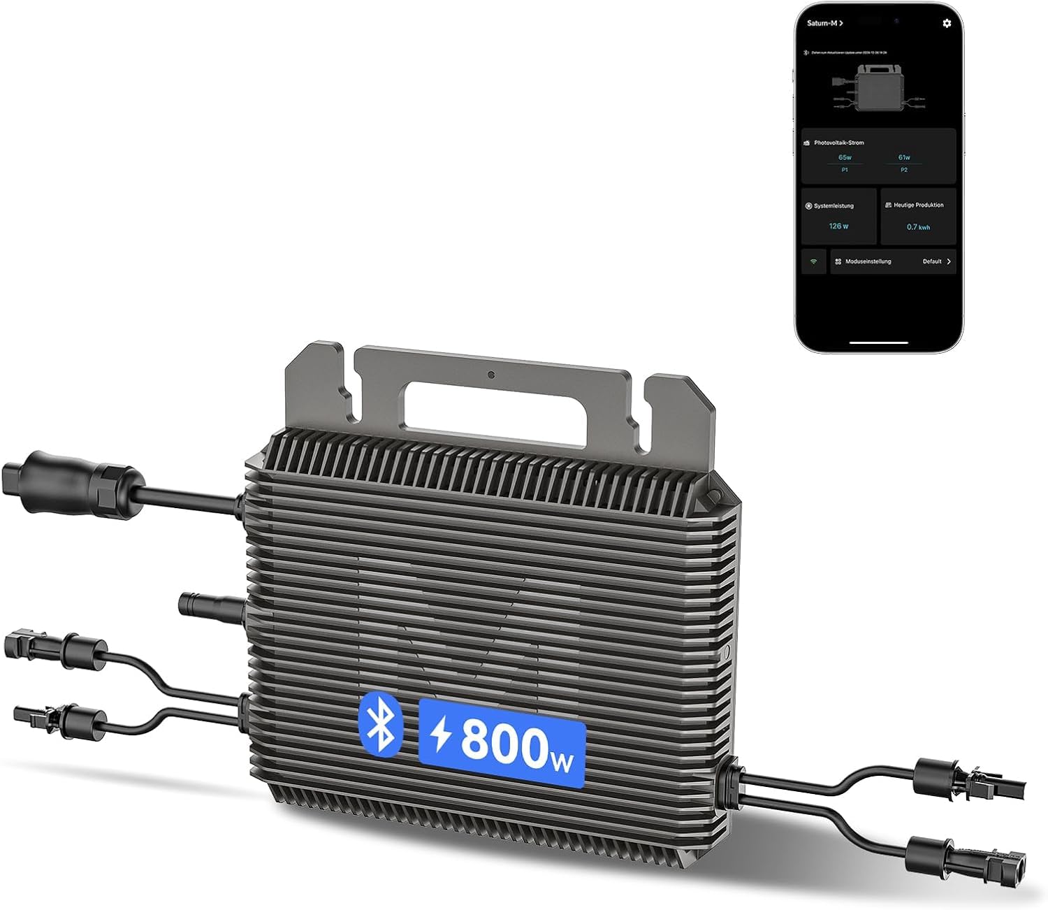 Marstek 2026 Upgrade Mikro-Wechselrichter 1 Pack 800W – 230V AC 0% VAT, 16-60V DC Eingang, Solar-Wechselrichter mit WiFi für Balkonkraftwerk, IP67, App-Steuerung, Plug & Play