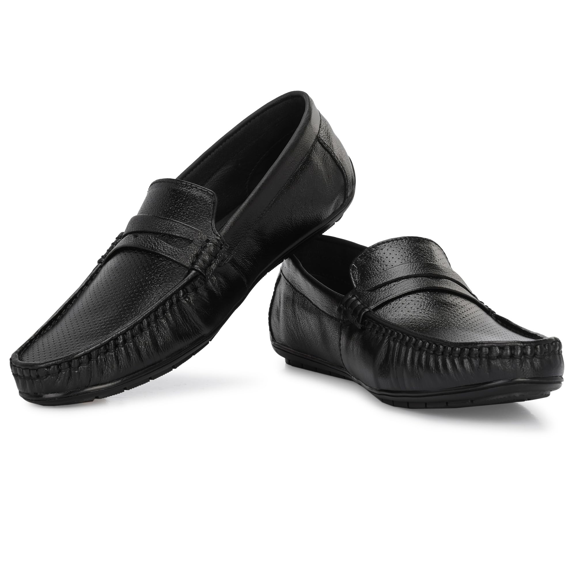 GELLWOJ Mens L1 Black Genuine Leather Casual Gudia Loafers (Numeric_9) (B0CDQCTLGF) Amazon Price History, Amazon Price Tracker