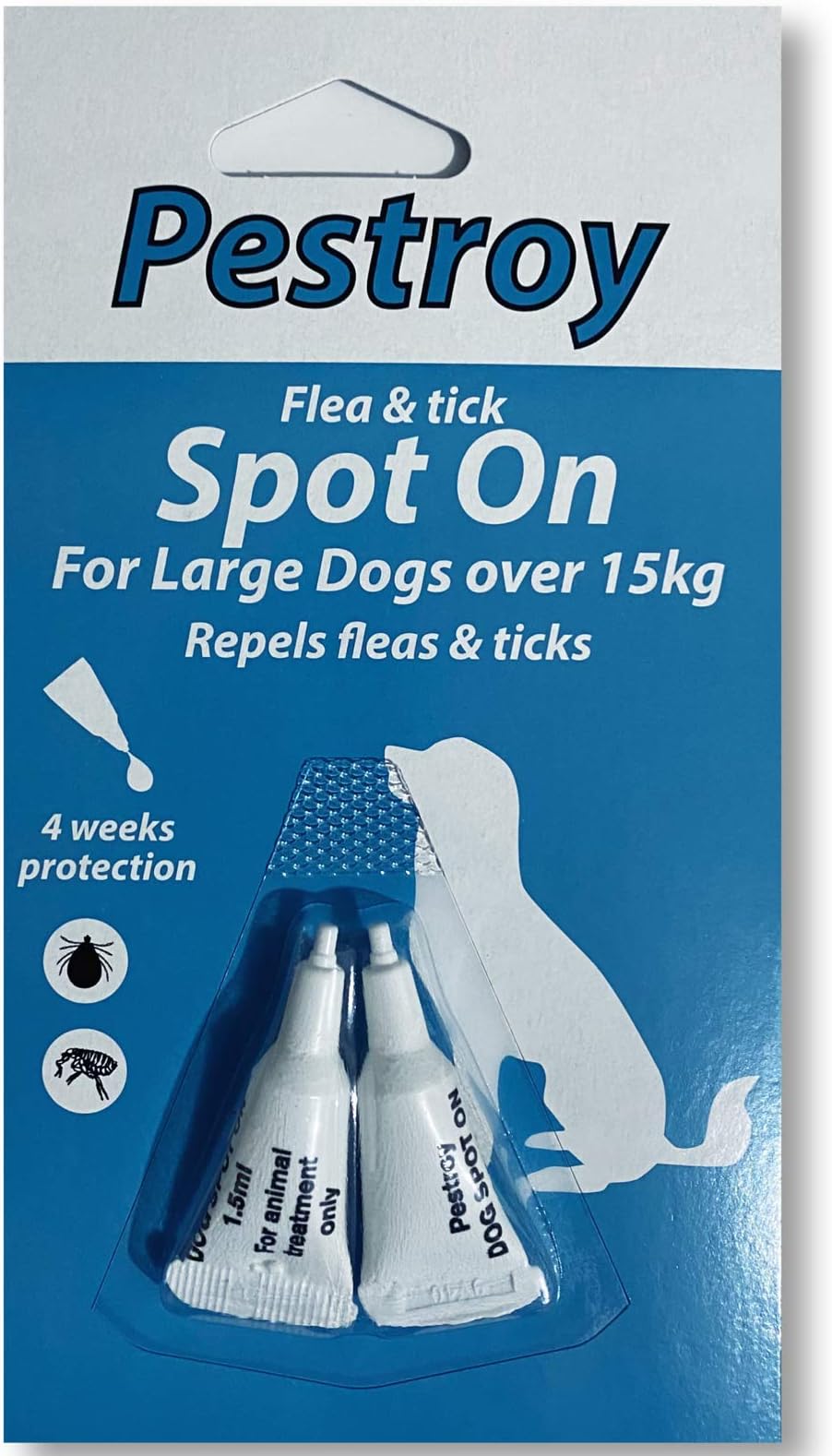 New BOB MARTIN PESTROY SPOT ON Flea And Tick Treatment LARGE DOGS Over 15kg