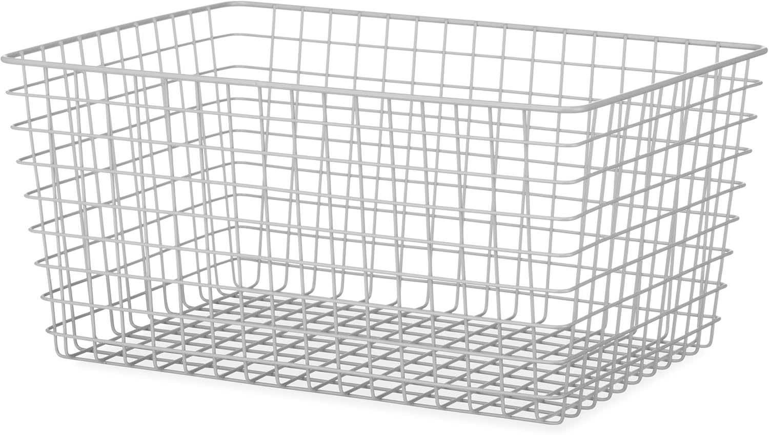Whitmor 4 Pack Grey Wire Baskets for Organizing Office Wire Storage Baskets Wire Baskets Grey Metal Storage Baskets for Pantry Kitchen Bins Freezer