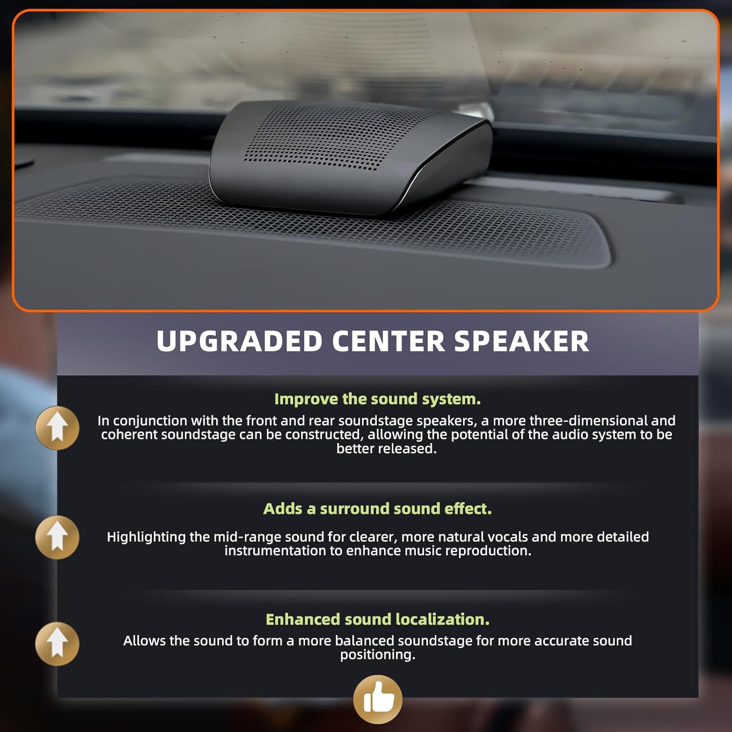 Universal Car Center Channel Speaker - High Performance Surround Sound System, Surface Mount Mid-Dash Audio for All Vehicles, Easy No-Cut Installation, Sleek Design (Fits Trucks/SUVs/Sedans) - Image 5