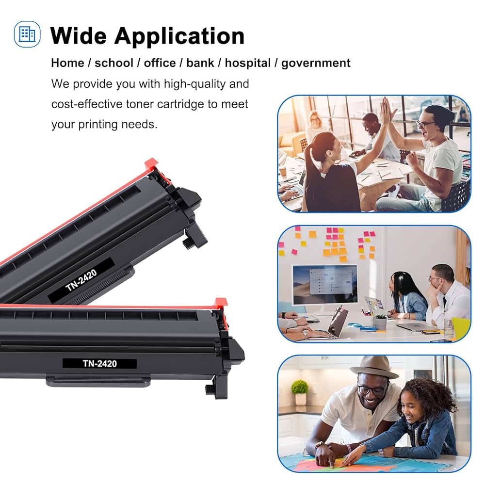 2 Black Toner Fits For Brother TN2420 MFC-L2710DW HL-L2350DW L2310D DCP- L2530DW | UK