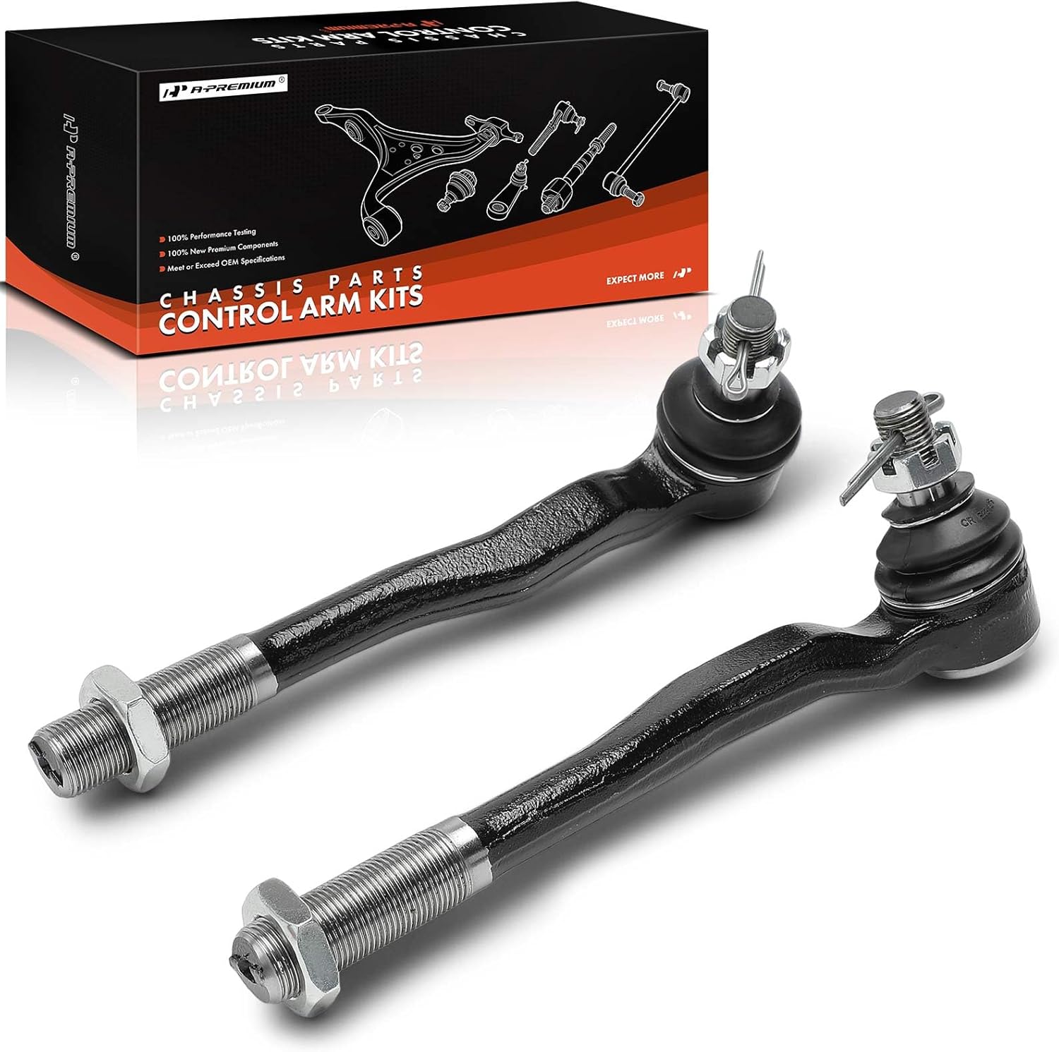 A-Premium 2 x Front Outer Tie Rod Ends, Compatible with Toyota 4Runner 1996-2002, Sport Utility