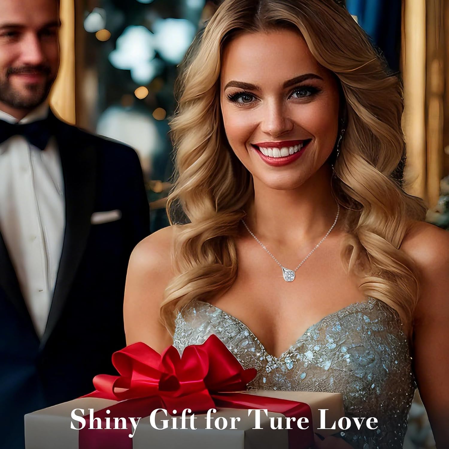 Moissanite Necklaces for Women, 1CT/2CT/3CT Solitaire Pendant with D Color VVS1 Clarity Lab Created Imitation Diamond 925 Sterling Silver Jewelry with Certificate of Authenticity - Image 3