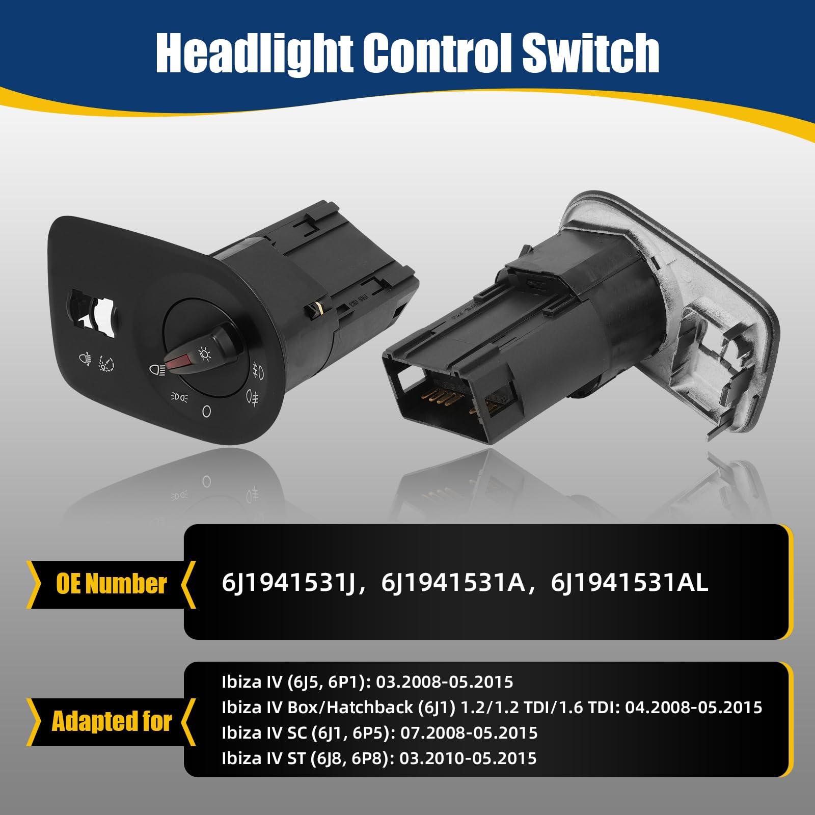 Seat Ibiza 4 6J Fendinebbia Interruttore Illuminazione 6J1941531J 6J1941531AL 2008-2015