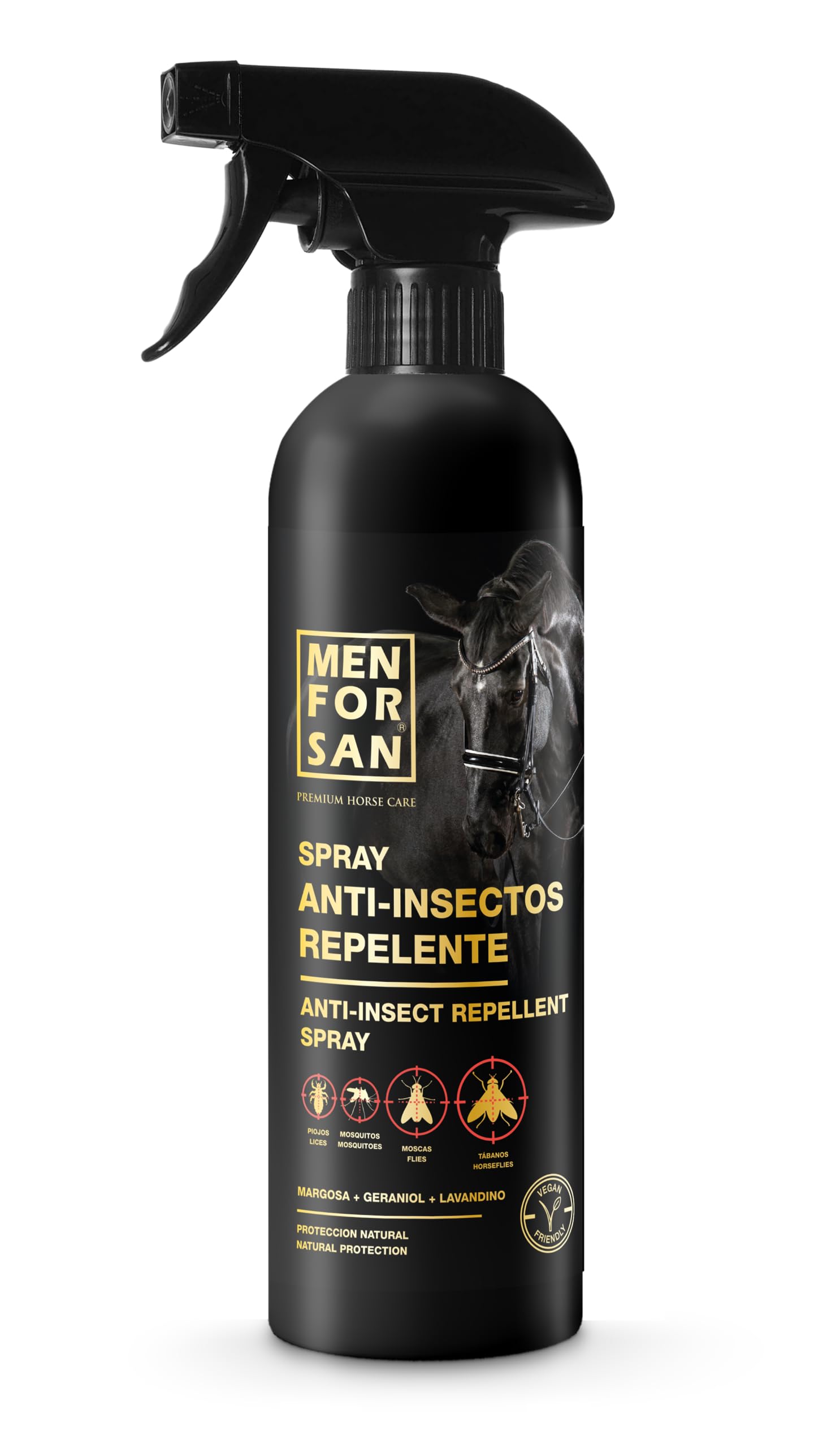 MENFORSAN Anti-Insect Repellent Spray, 500ml | with Margosa, geraniol and lavandin | Organic, 100% Natural | Premium Horse Care