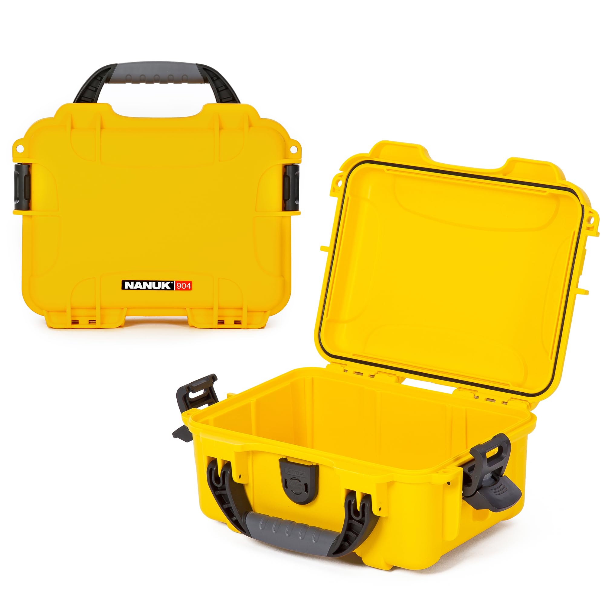NANUK 904 Empty Hard Case – IP67 Waterproof Protective Hard-Shell Case, Impact-Resistant &amp; Dustproof Storage Case, Perfect for Travel, 10.2" x 7.9" x 4.5", Made in Canada – Yellow