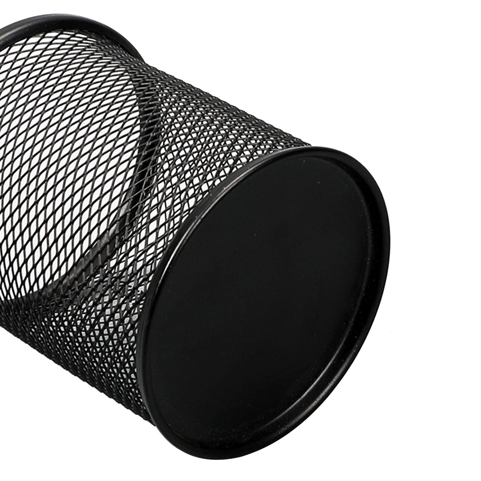 Stiftehalter aus Metall, rund, Netzstoff, für Schreibtisch, Büro, Stiftebecher, 12 Stück