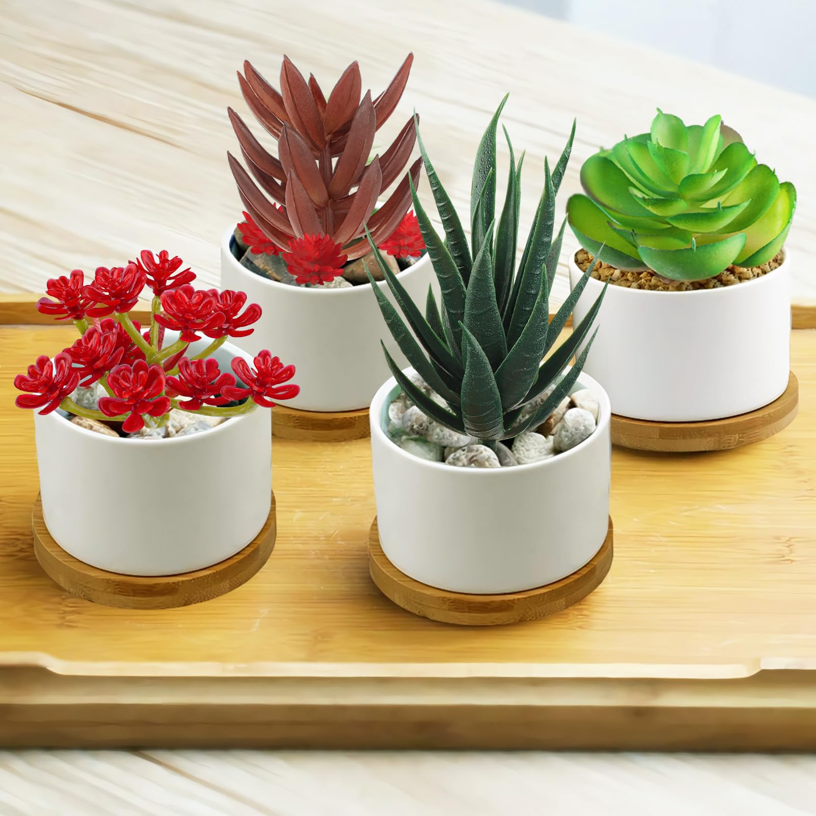 QUOZUO 16 Piezas Suculentas Artificiales Pequeñas Decorativas Mini Plantas Falsas Variadas Adornos Suculentas para Decoración Mesa Hogar Oficina Baño Cocina Balcón