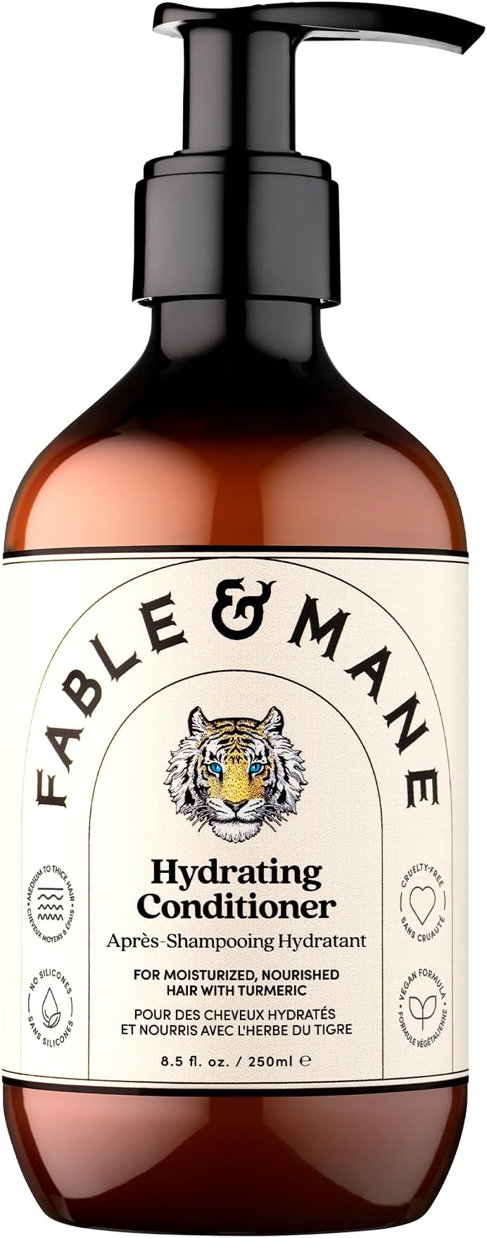 Hydrating Conditioner, Nourishes Dry, Damaged Hair and Reduces Frizz with Turmeric and Coconut Oil. For Medium to Thick Hair Types (250ml)