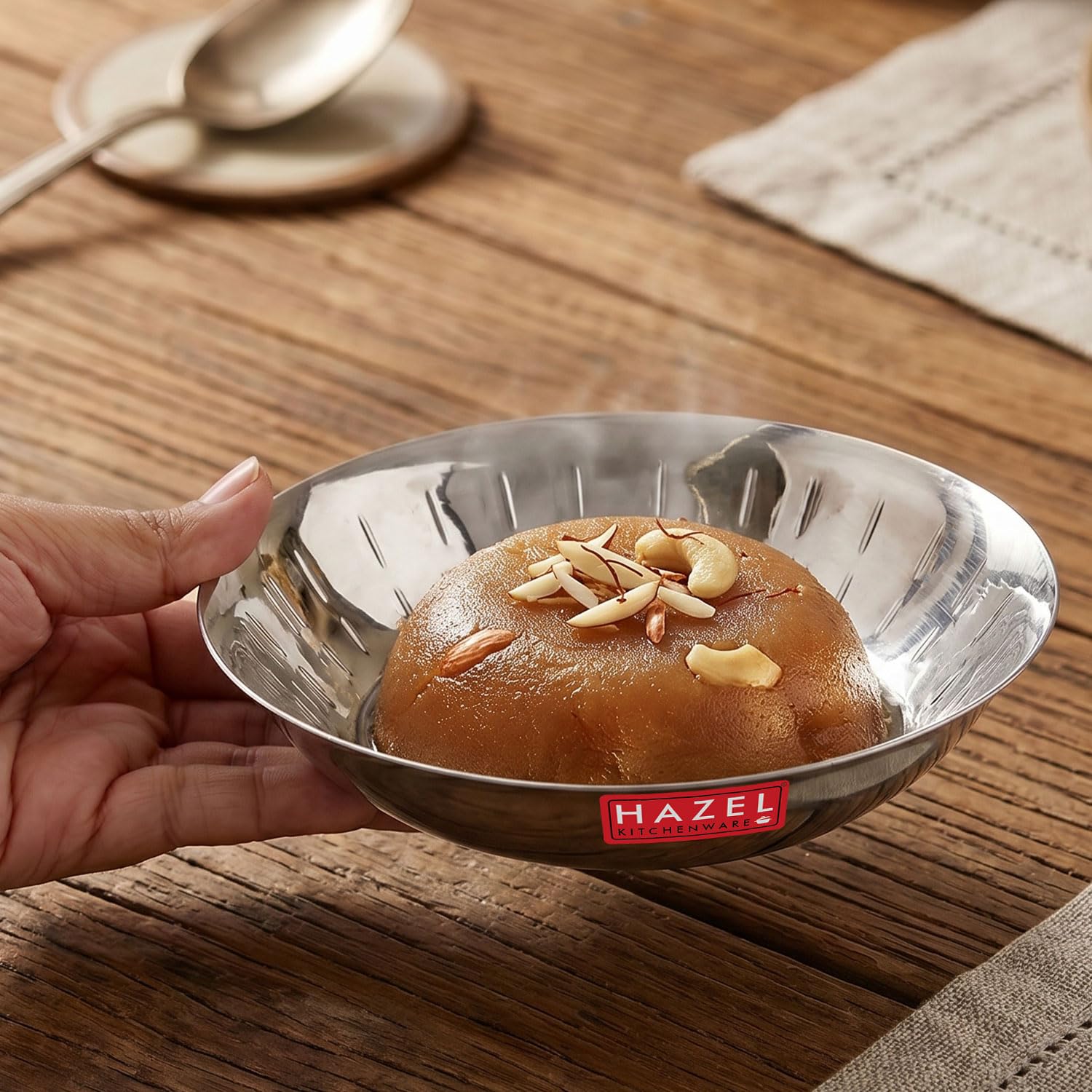 HAZEL Stainless Steel Snack Plate - Hammered Design -16