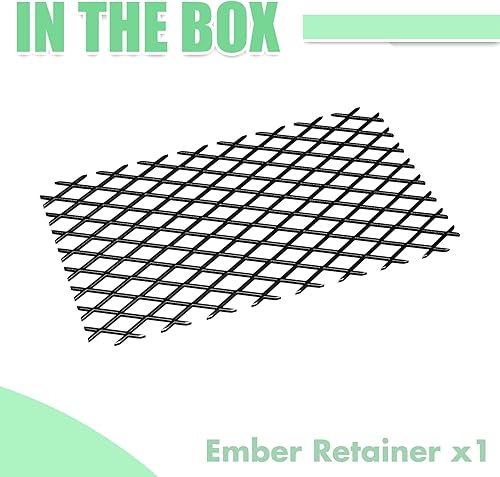 Miniatura 8 de Memrita Retenedor de brasas de rejilla de chimenea de 12 x 7.5 pulgadas, retenedor de brasas de acero sólido para rejillas para la mayoría de