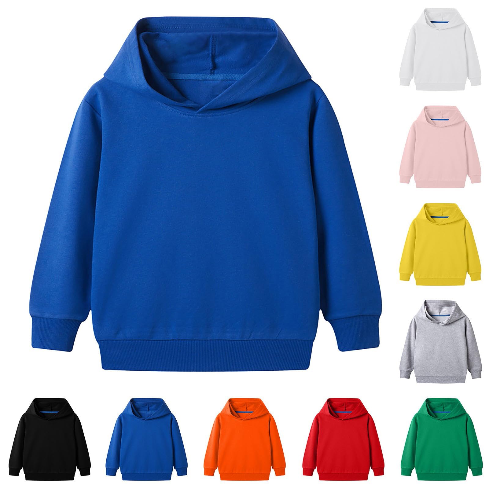 AIMAOMI Boys Hoodies Cardigan Casual Plain Soft Sweatshirt Athletic Activewear Boys Winter Jacket (Orange  7-8 Years)