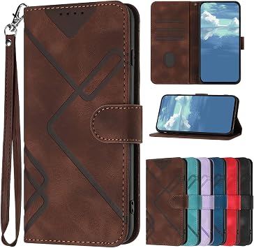 Compatible Google Pixel7 Pro Case, Notebook Type, Skin-friendly and Abrasion-resistant Leather, Line Simple Style, Retro Color, All-Around Protection, Mobile Phone Case, Pixel 7Pro, Notebook