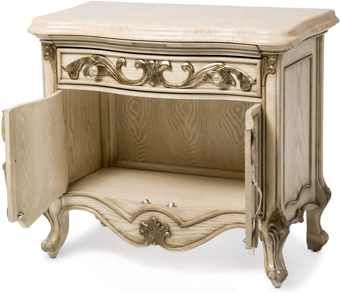Michael Amini Platine de Royale Nightstand, Champagne