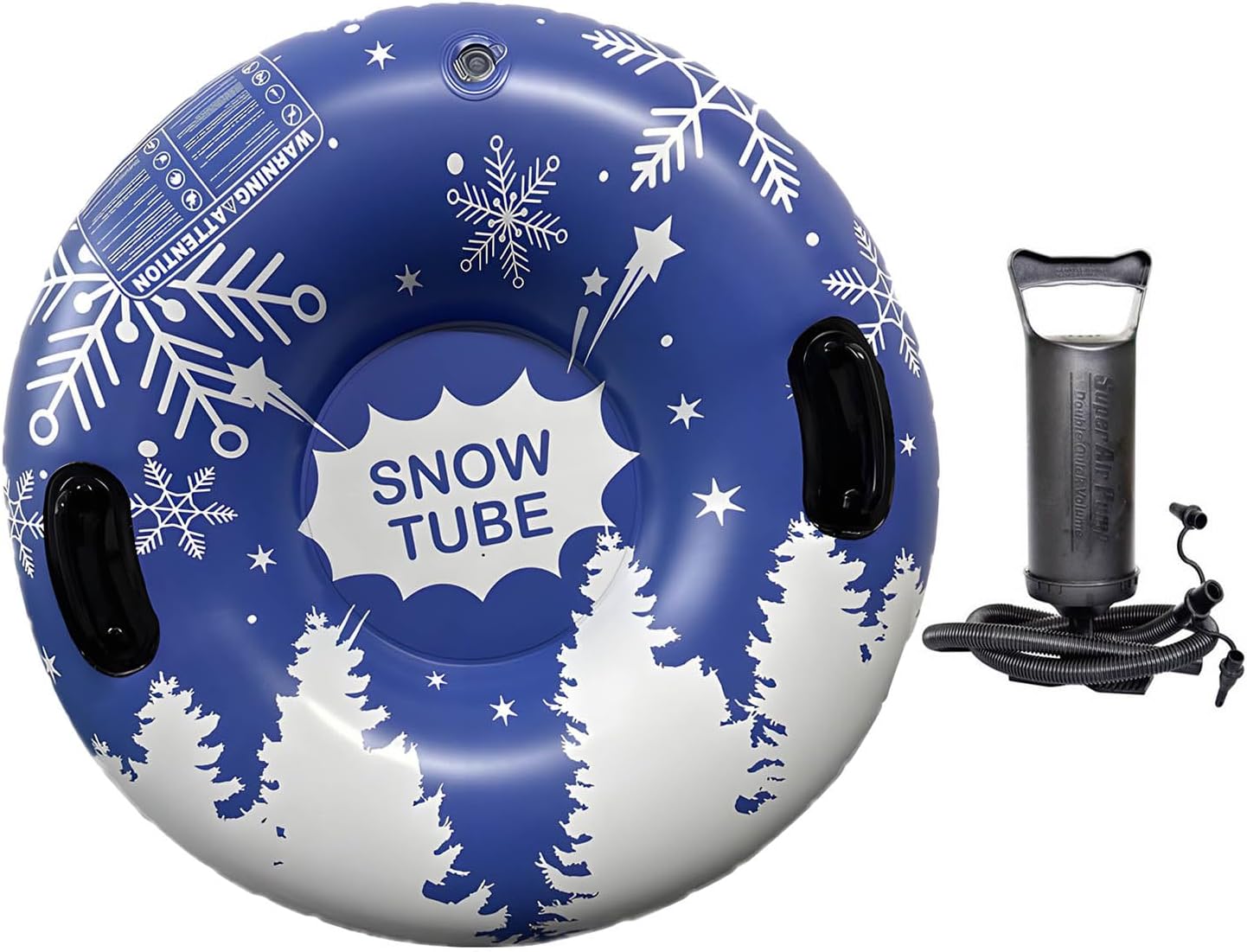 Thickened Snow Sled Inflatable Tube Sled with Handles Winter Sledding Toy for Girls Family Activities Inflatable Ski Rings PVC Sledding Thicken Tubing Winter