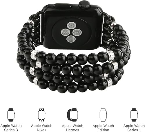 Miniatura 9 de GEMEK Compatible con Apple Watch Band de 38404142444549 mm para mujeres, iWatch Bands Series 987654321, correa de reemplazo de pulsera elástica de
