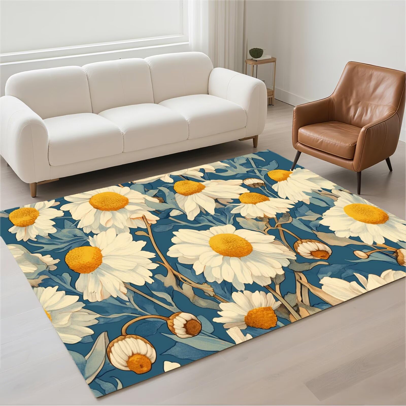 Tapis salon imperméable et lavable 120x180cm avec envers antidérapant