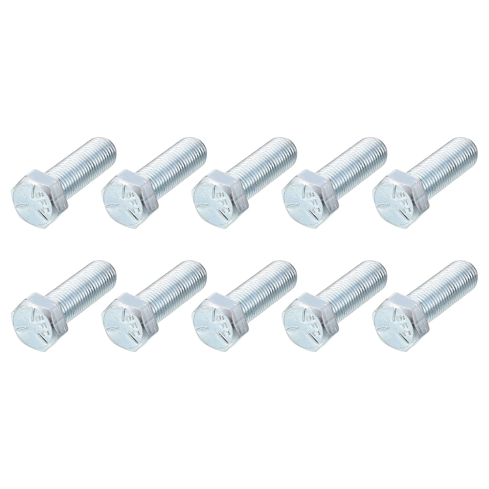 METALLIXITY Hex Bolts (3/8-24x1") 10Pcs, Grade 5 Carbon Steel Zinc Plated Fully Threaded, UNF Fine Thread Hex Head Screw Bolt
