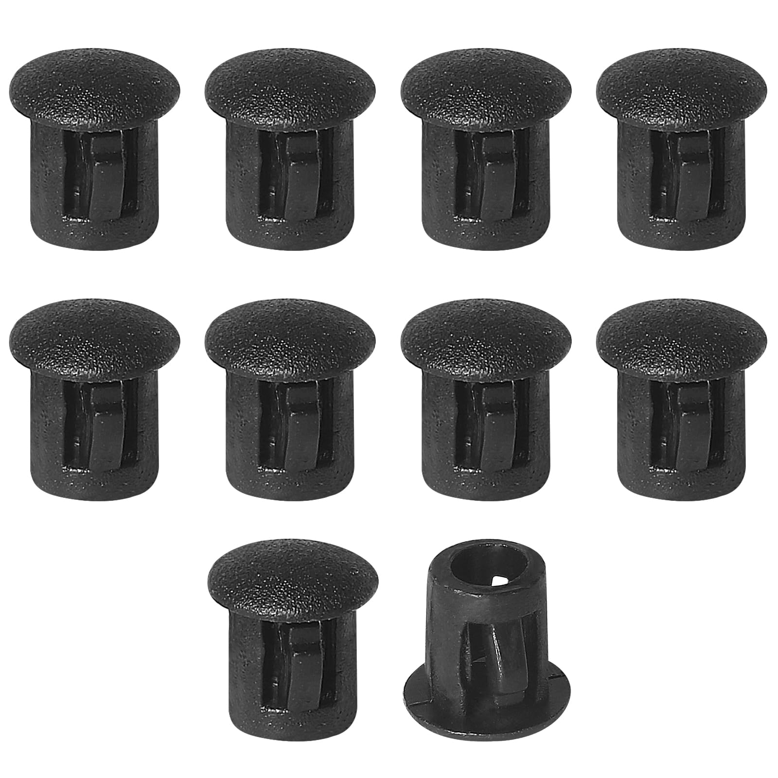 5mm Plastic Hole Plugs - Masendelk Snap-in End Caps - Black - 10pcs
