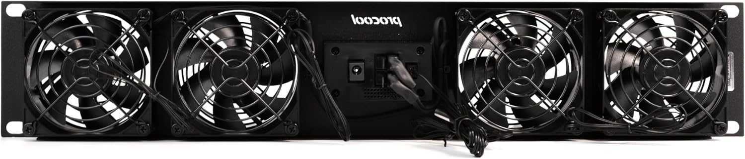 PROCOOL SP480XT-E / 2U Temperature Controlled Silent Rack Fan/Airflow= Exhaust/Home Theater AV Cabinet Cooling Broadcast Server Recording Studio Rack Fan