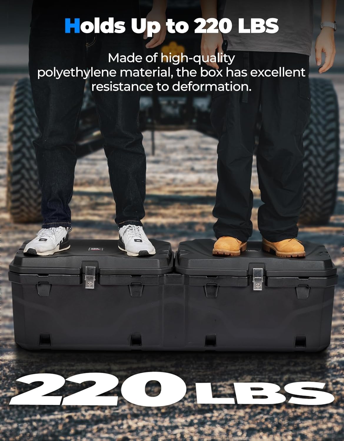 KEMIMOTO UTV Bed Box Tool Box 110L/29Gal Compatible with CFMOTO UFORCE 1000 2019-2026/1000 XL 2022-2026/U10 PRO 2025/U10 XL PRO 2025-2026, Large Capacity Cargo Storage Box Waterproof UTV Accessories