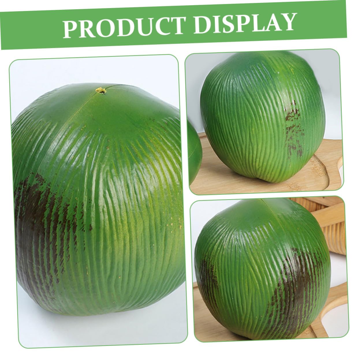 3 Cocco Realistico per Decorazioni Feste Hawaiane Accessori Tropicali in Plastica per Party Estivi Luau Spiaggia Frutta Artificiale per Scenografie e Fotografia