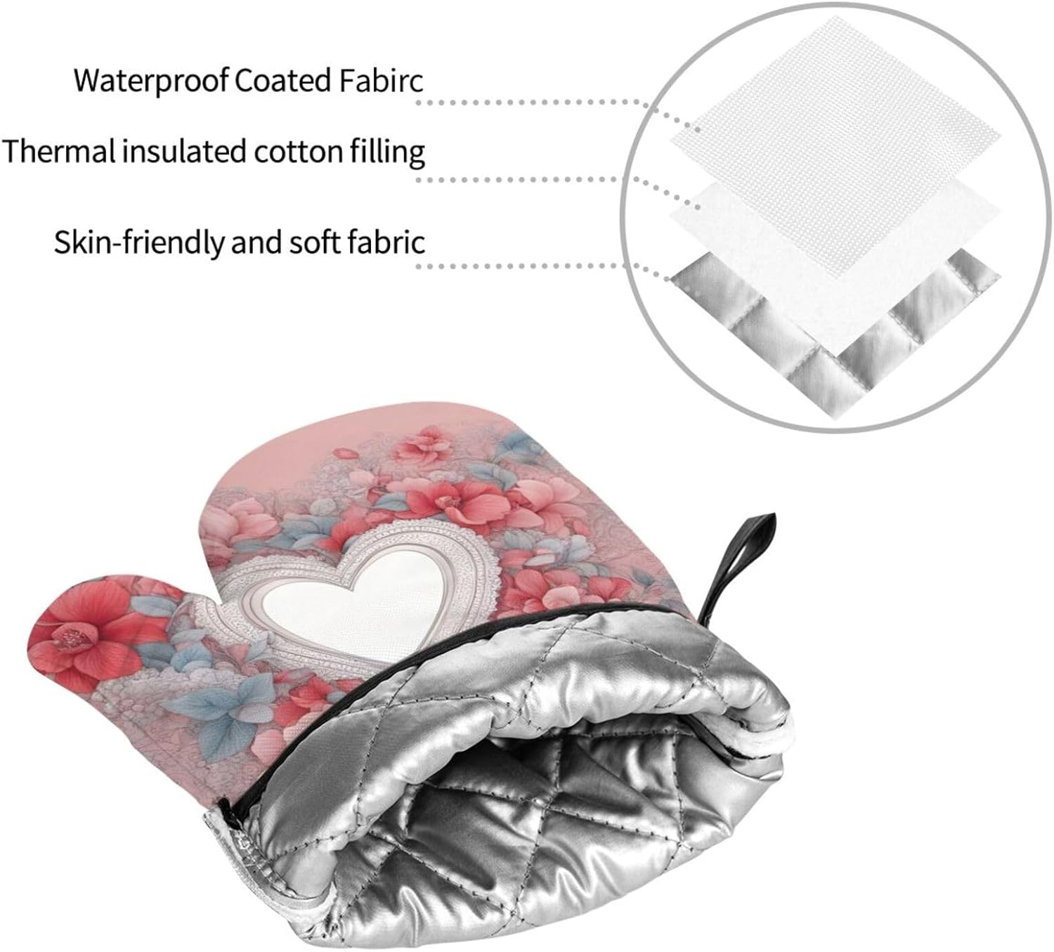 Romantic Heart Kitchen baking four piece set, fit for cooking and baking, oven, microwave, and outdoor barbecue