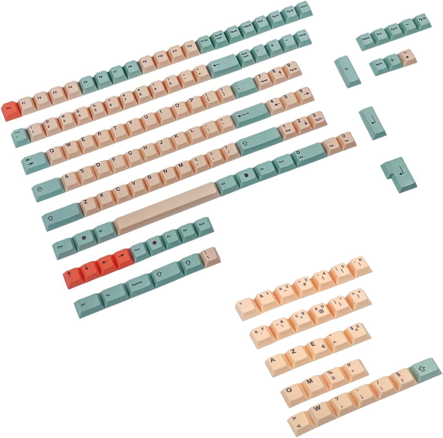 125 Key Hami Melon Dye-sub PBT Keycaps German Spain UK French ISO for MX Switches Keyboard 104 87 61 Filco YMD96 KBD75 FC980M ID80 (French ISO Kit)