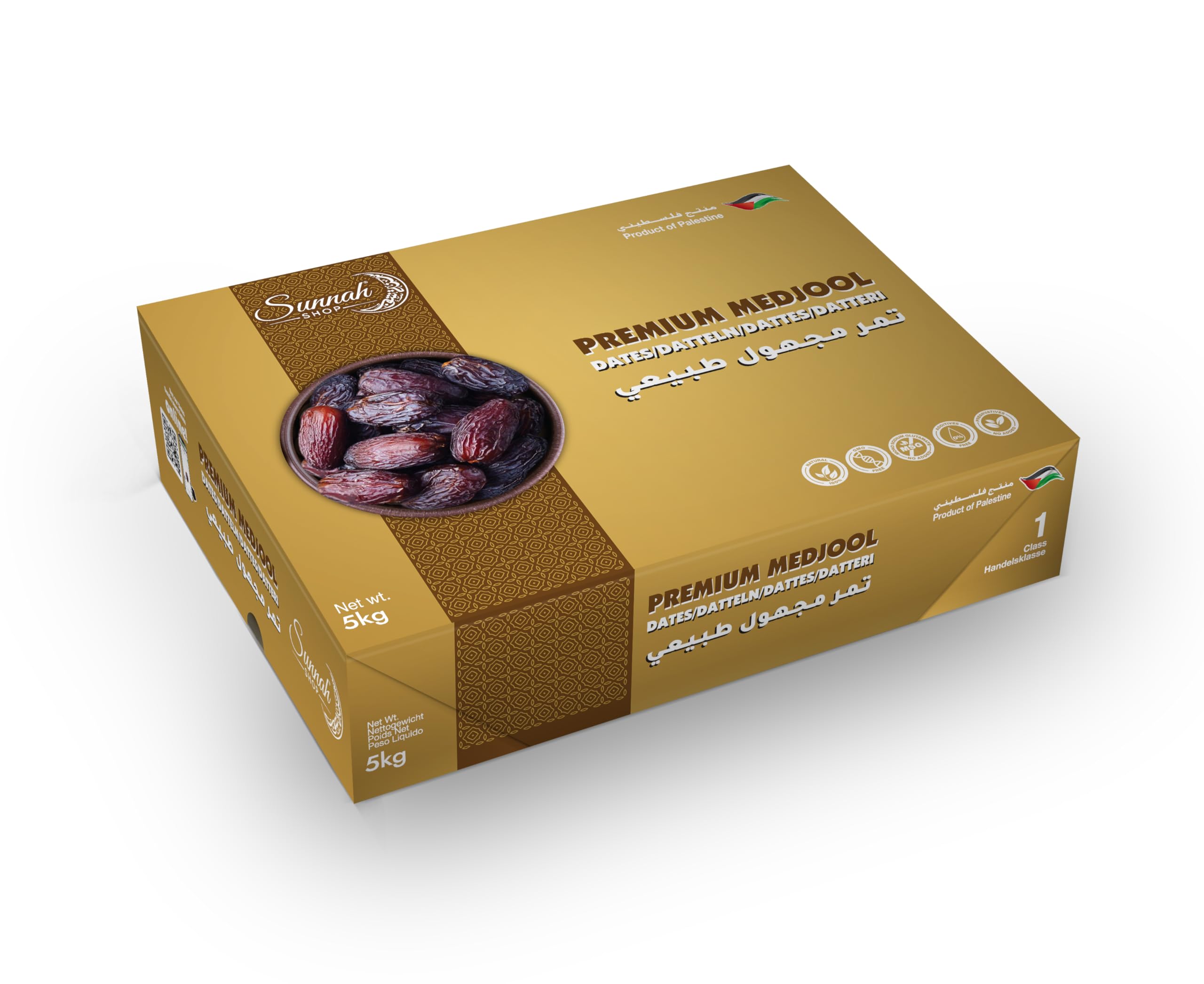 Sunnah Shop® Premium Jumbo Medjool Datteln 5KG aus Palästina | Medjoul Datteln | Königsdatteln aus frischer Ernte - 100% natürliche Süße ohne Zuckerzusatz, vegane Süßigkeiten