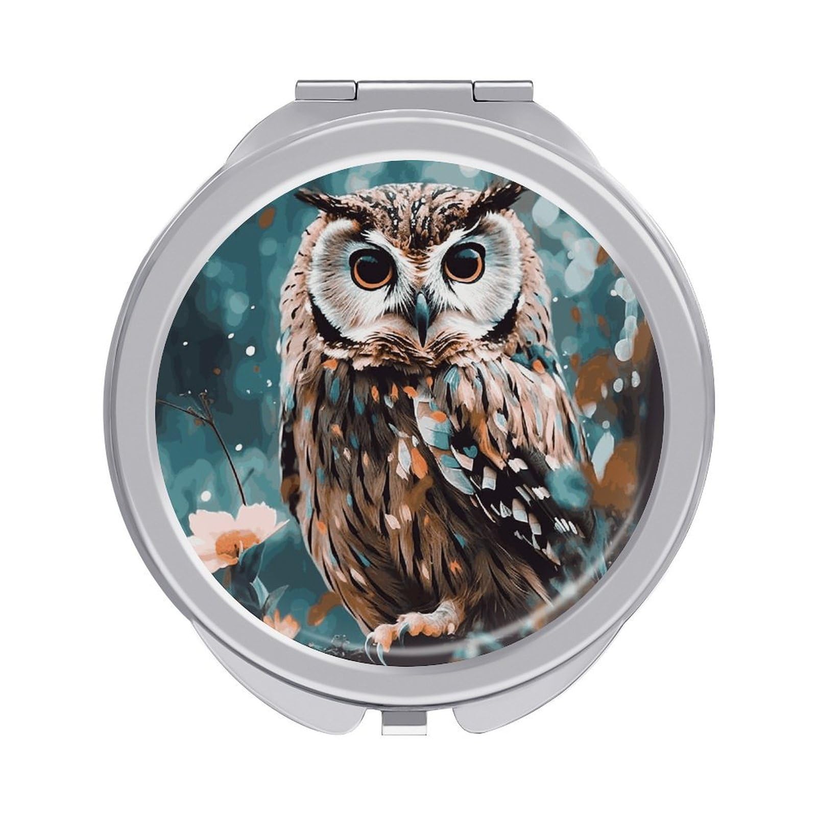 VstaDank Animal Cute Owl Compact Mirror for Purses Round Fashion Travel Makeup Mirror 2X /1x Magnifying Double Sides Mini Mirrors Portable Pocket Mirrors for Handbag Purse Women Gift