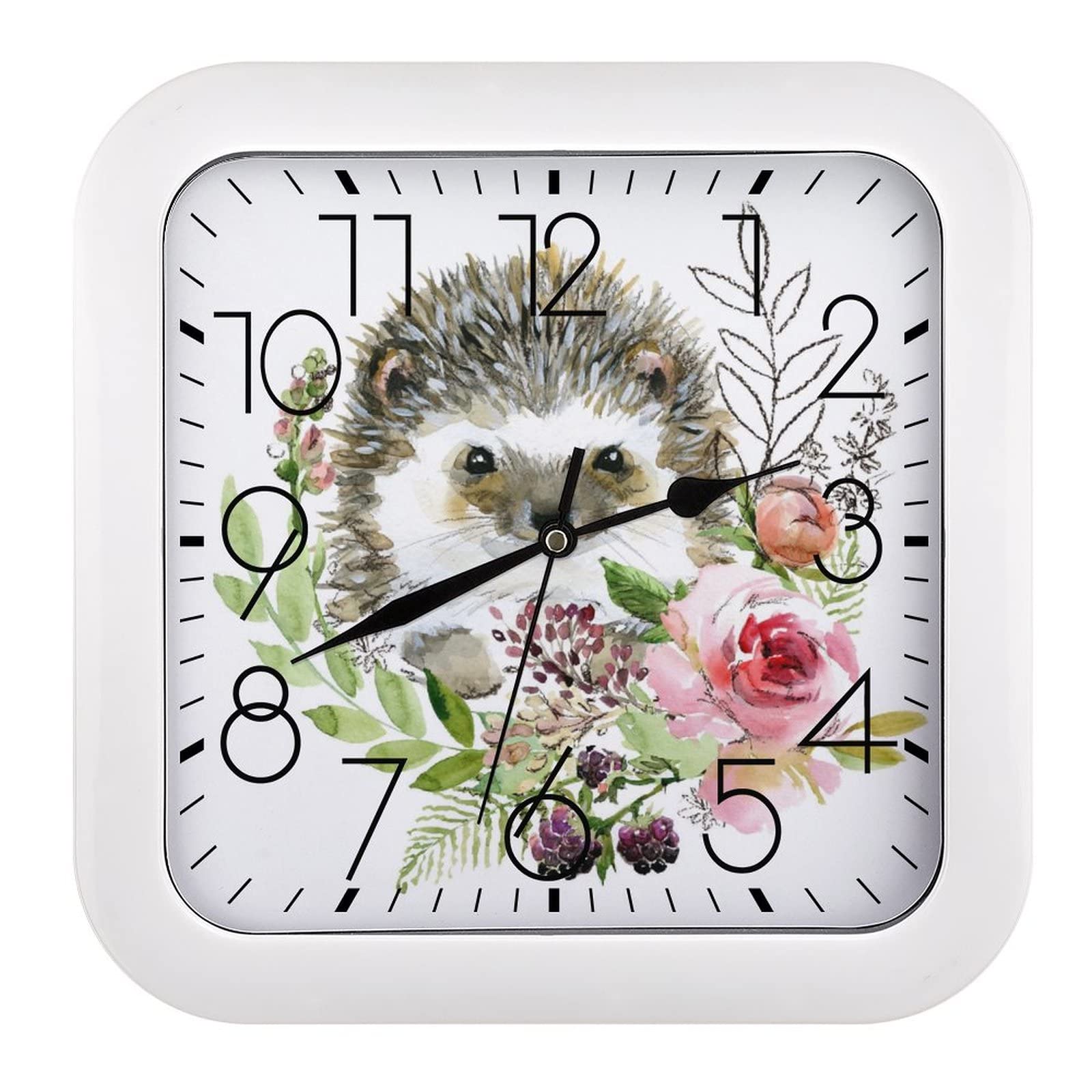 Horloge murale grands chiffres lisibles et design hérisson pour salon chic