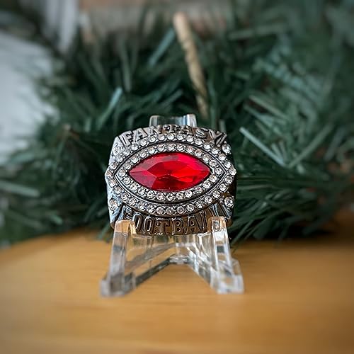 Miniatura 2 de Anillo de campeonato de fútbol de fantasía 2022  Negro plomizo  Trofeo de premio para campeón de la liga de fútbol de fantasía  Colores Metal no